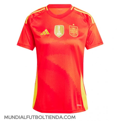 Camiseta España Primera Equipación Replica Eurocopa 2024 para mujer mangas cortas